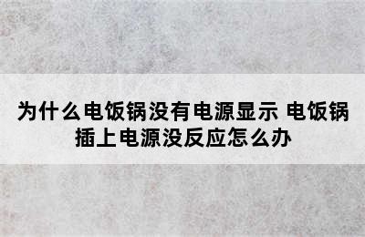 为什么电饭锅没有电源显示 电饭锅插上电源没反应怎么办